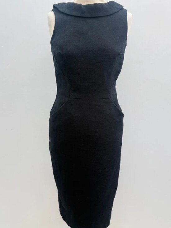 Dresses & Skirts - Boden Black Textured Collared Pencil Dress Size 8